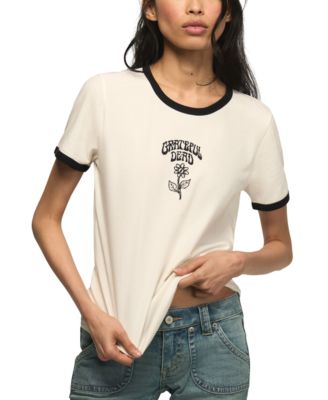 Women's Grateful Dead Flower Classic Crewneck Ringer T-Shirt