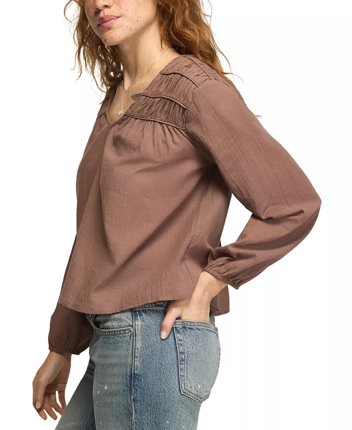 Women's Ruched Floral-Print Peasant Blouse - thumbnail 10