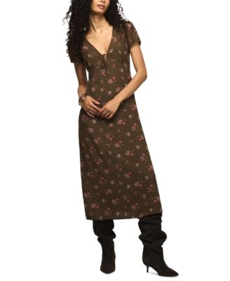 Women's Simone Embroidered Floral A-Line Midi Dress