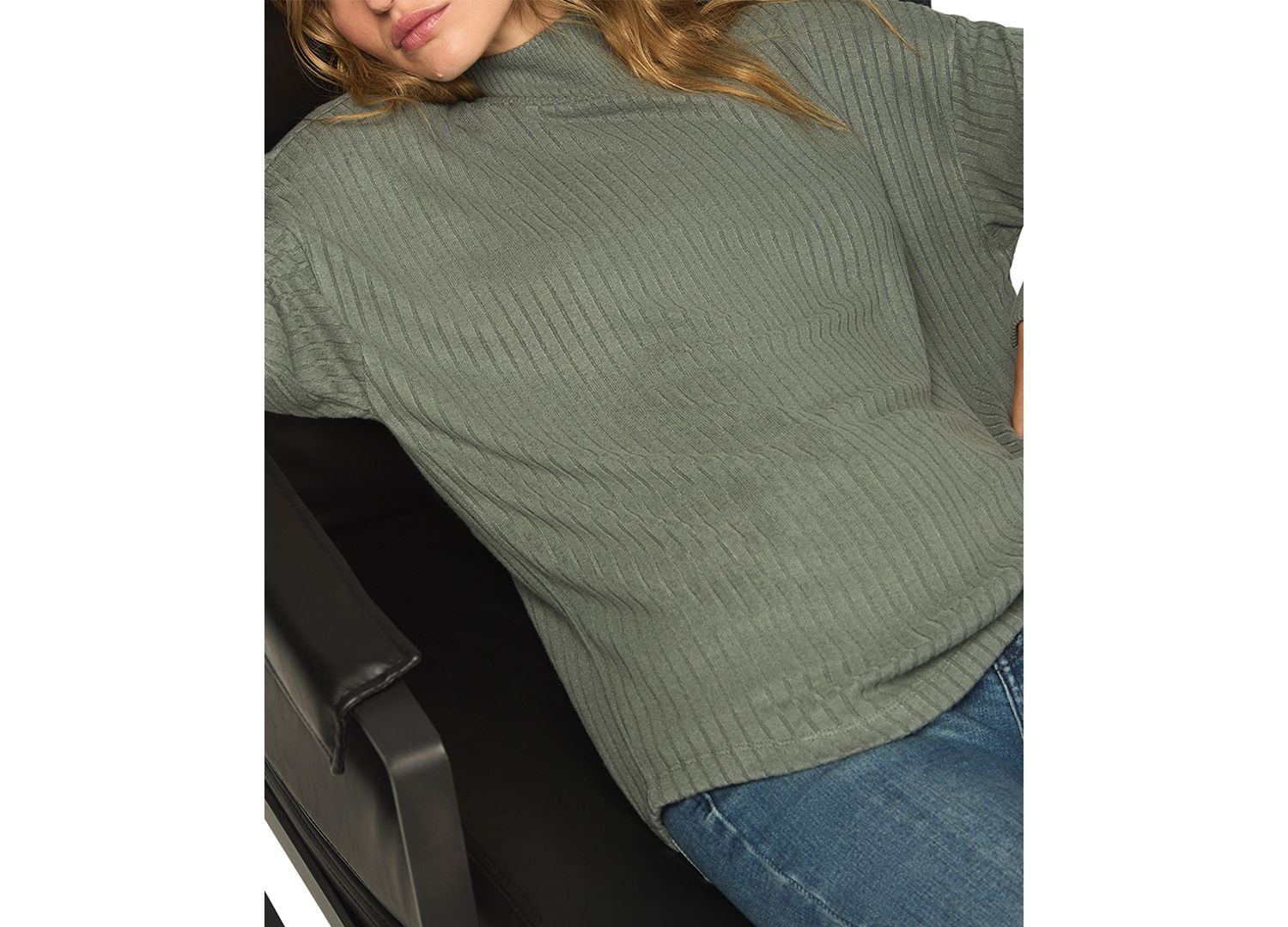 Women's Cloud Long-Sleeve Mock Neck Oversized Top