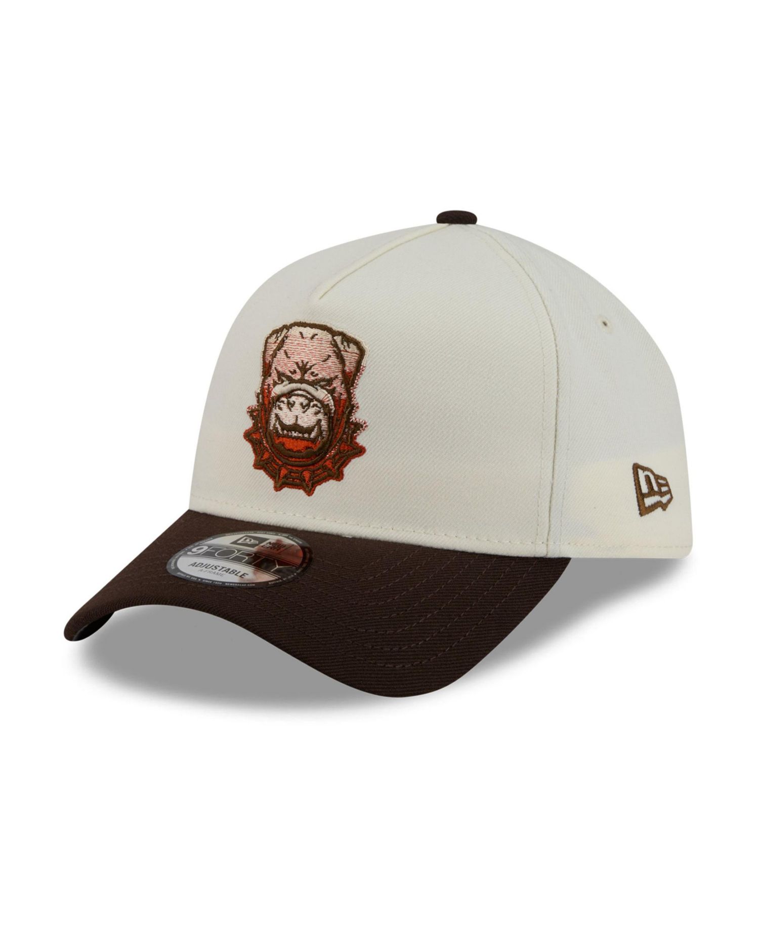 Men's Cream/Brown Cleveland Browns Pumpkin Spice A-Frame 9FORTY Adjustable Hat