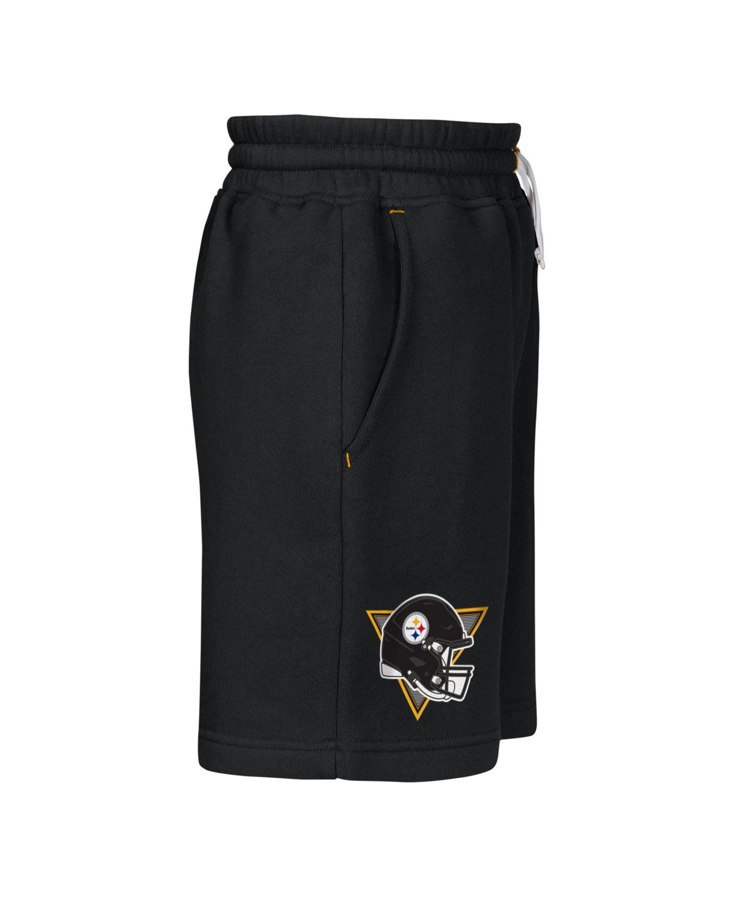 Big Boys and Girls Black Pittsburgh Steelers Audible Fleece Shorts