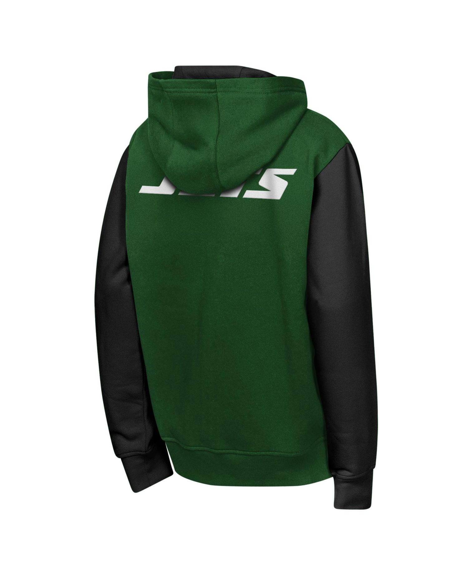 Big Boys and Girls Green New York Jets Stadium Colorblock Full-Zip Hoodie
