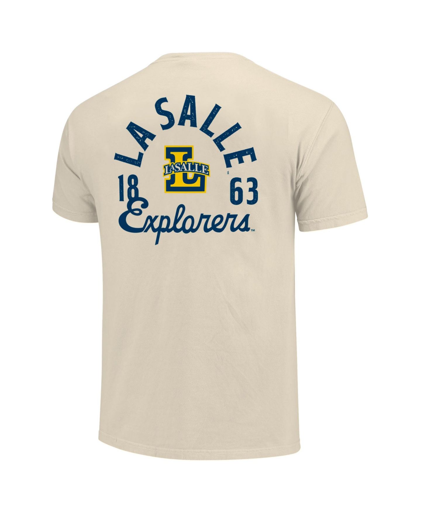 Мужская футболка Image One Cream La Salle Explorers Comfort Colors Mascot Overlay — фото 2
