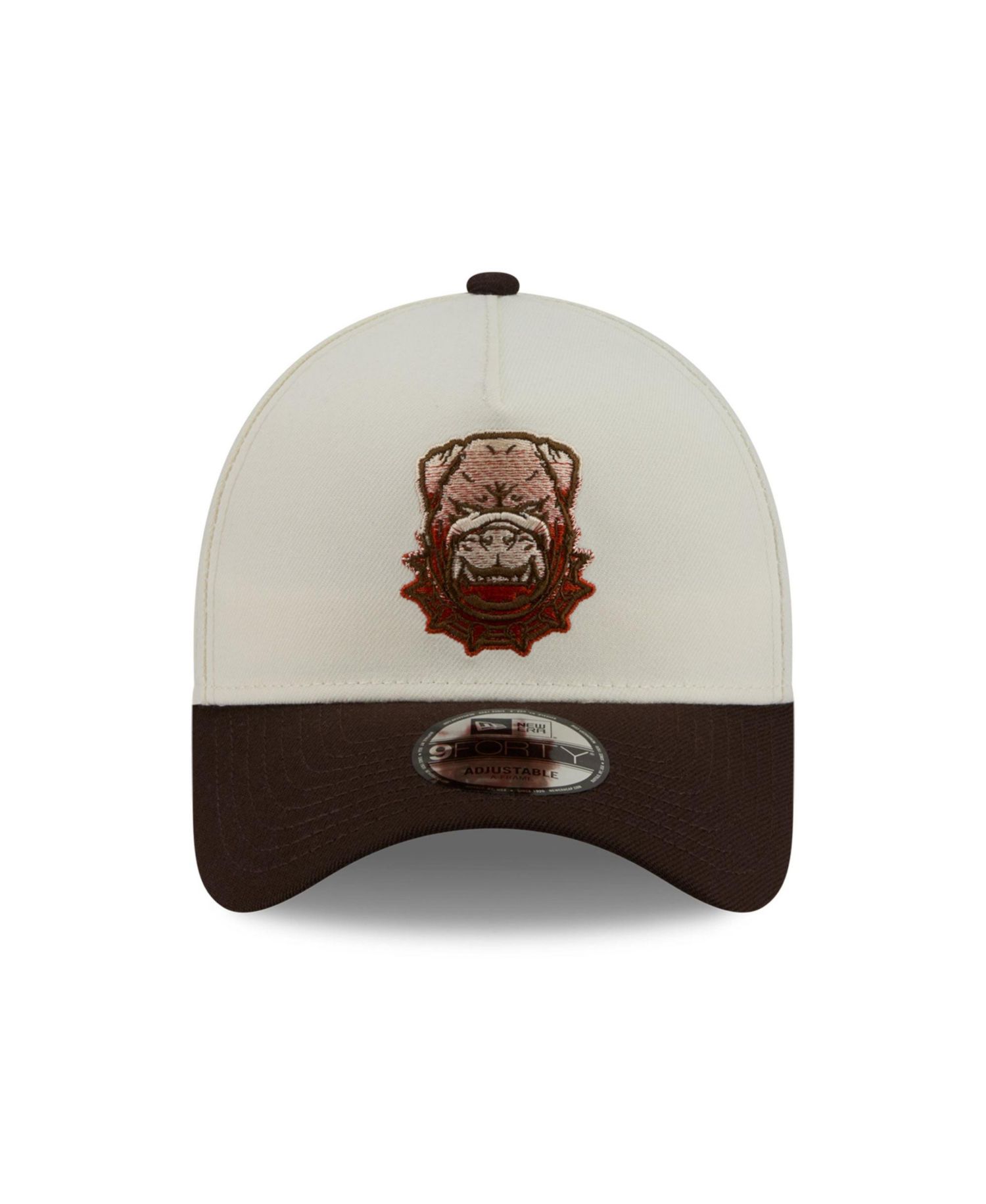 Men's Cream/Brown Cleveland Browns Pumpkin Spice A-Frame 9FORTY Adjustable Hat