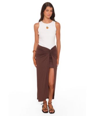 Women's Cassandra High-Waisted Asymmetrical Front-Twist Sarong Skirt