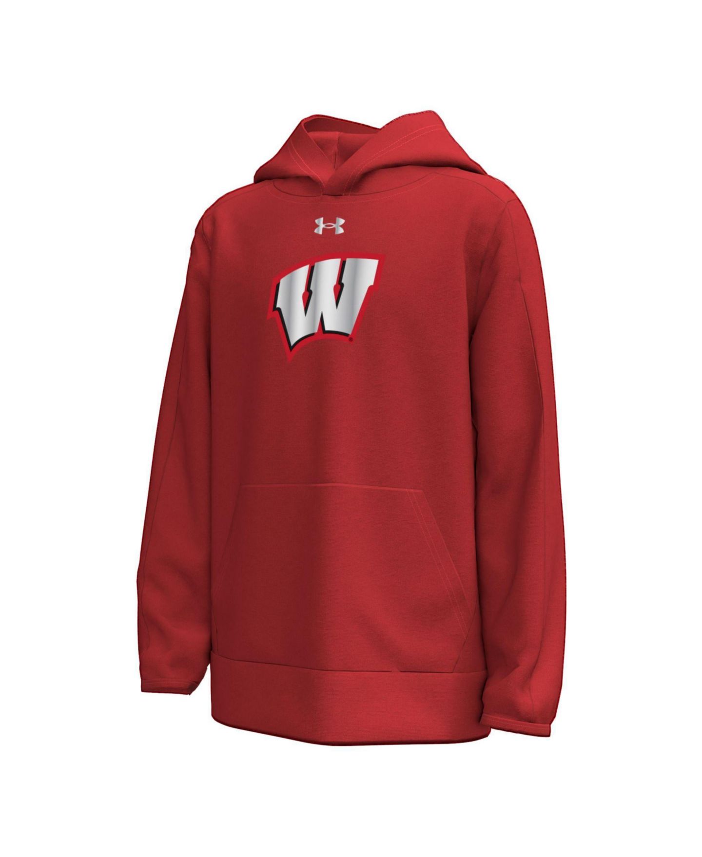 Детское худи Under Armour Red Wisconsin Badgers 2026 Lambeau Field Collection Metallic Logo Fleece — фото 3