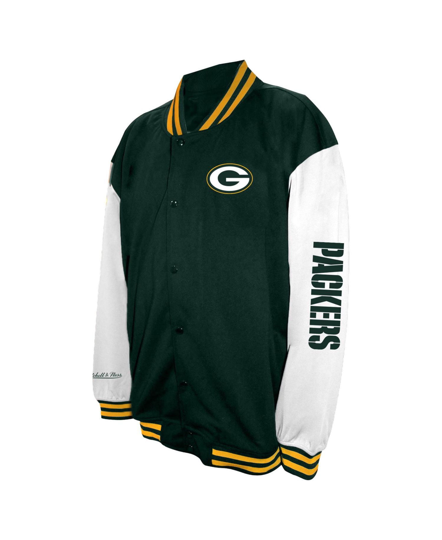 Men's Green Green Bay Packers Big & Tall Full-Snap Varsity Jacket