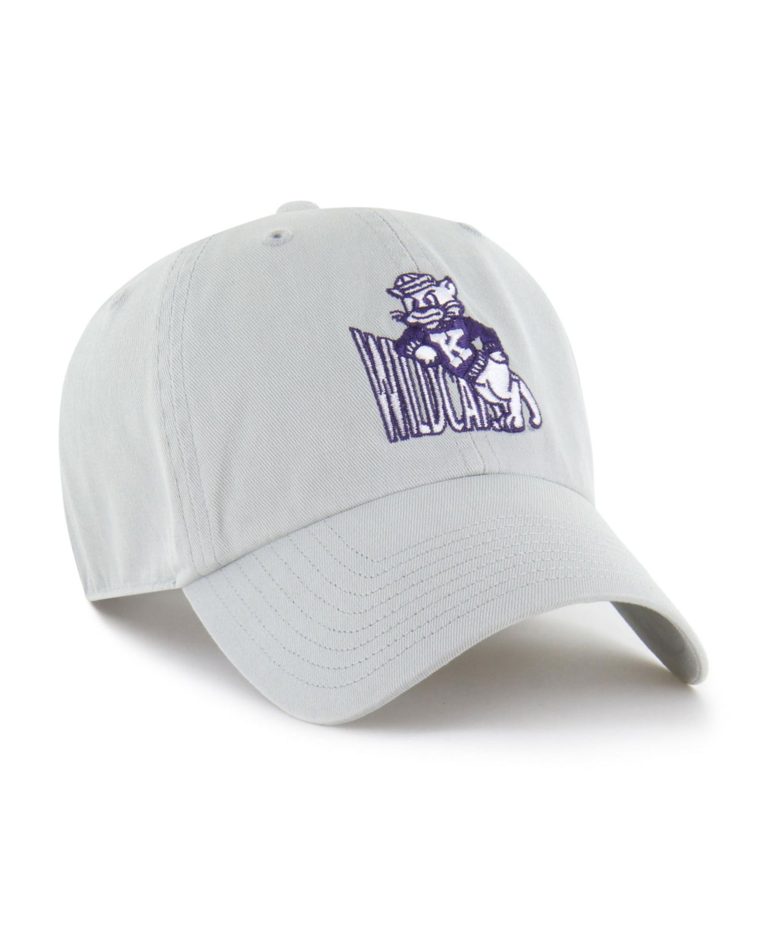 Men's '47 Gray Kansas State Wildcats Vault Clean Up Adjustable Hat