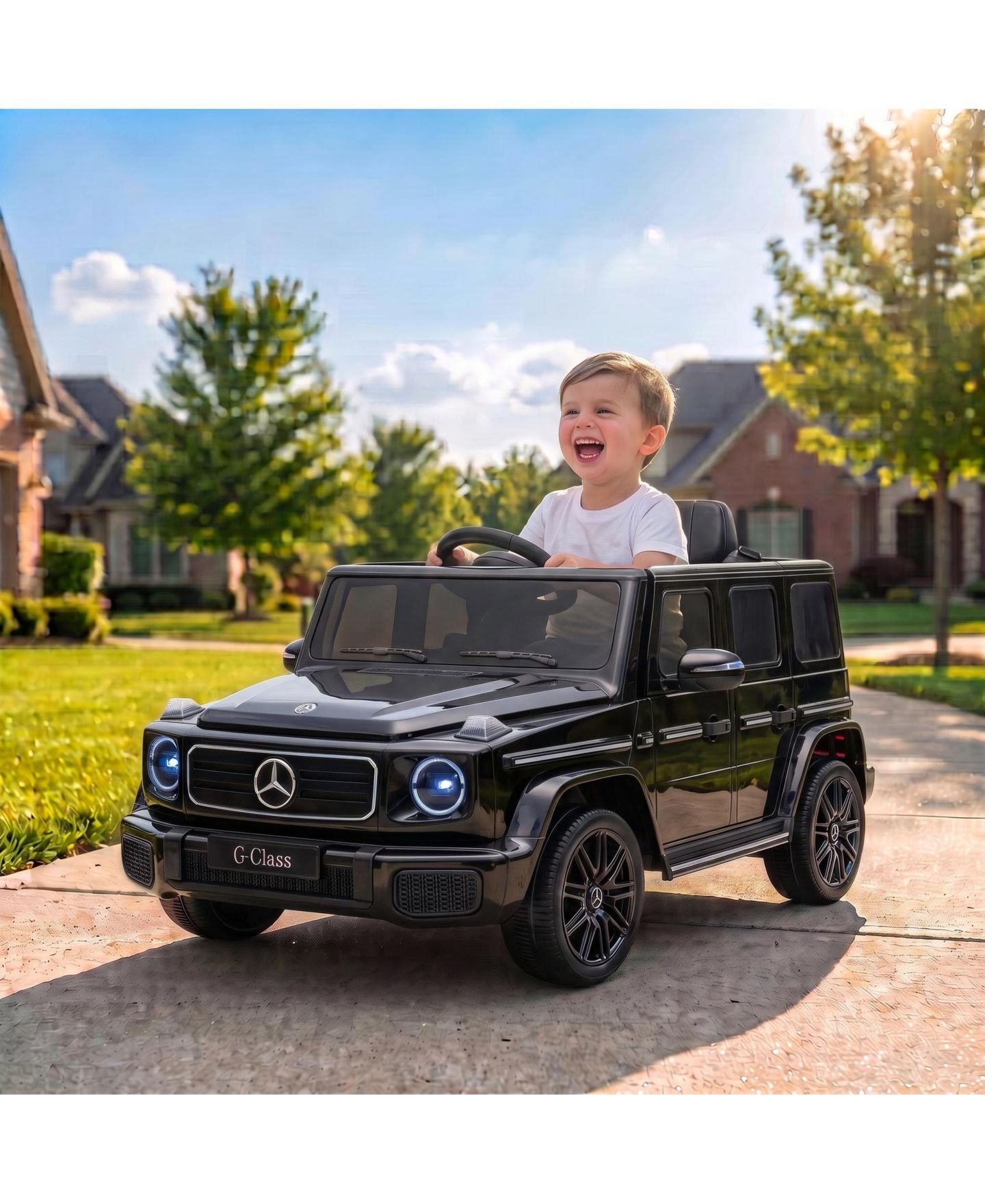 Детская игрушка Qaba Licensed Mercedes-Benz G580 12V Remote Control Ride-On Car, 66 lbs Capacity, 3–8 лет, цвет: Чёрный — фото 2