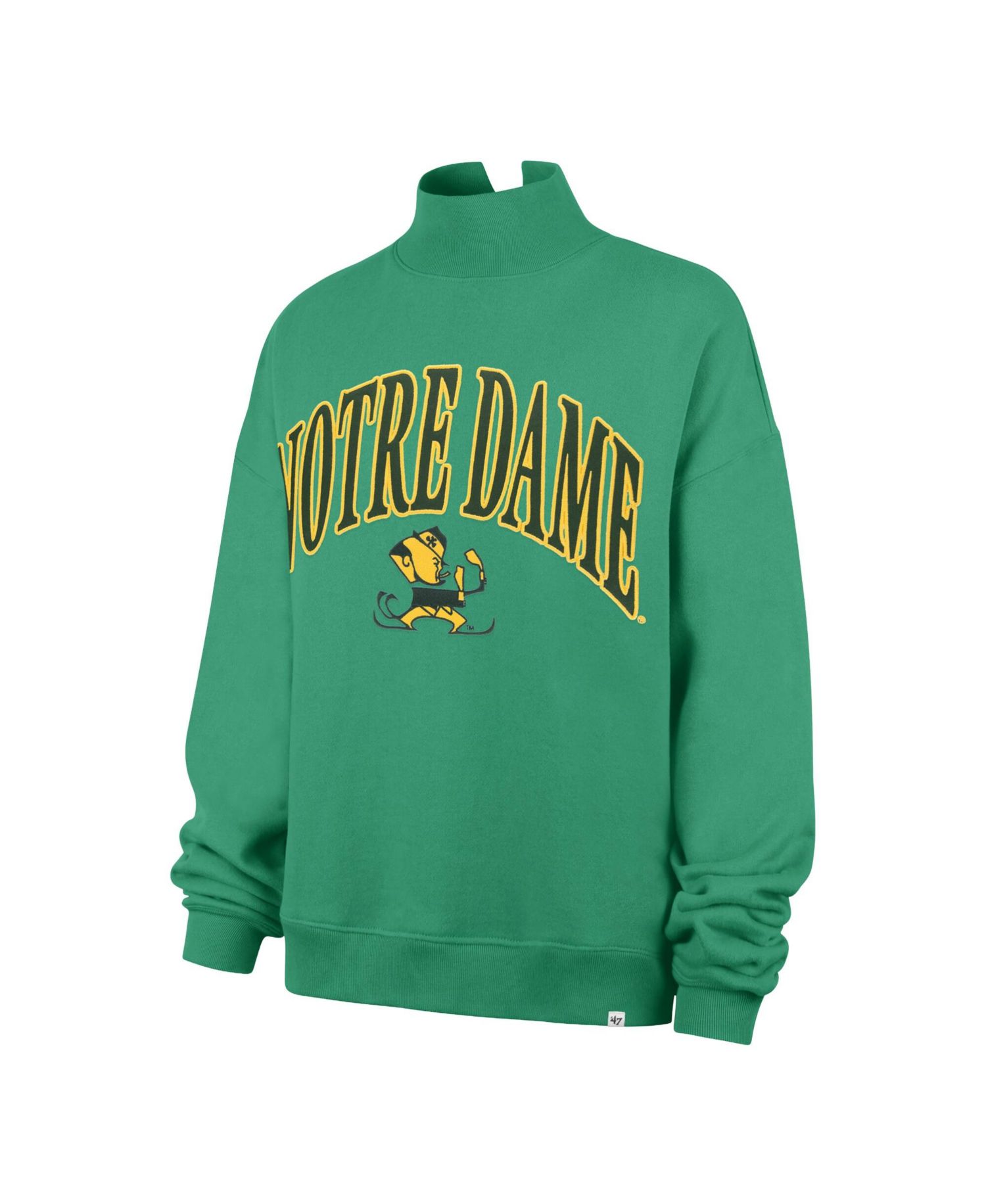 Women's '47 Green Notre Dame Fighting Irish Mock Neck Sweatshirt