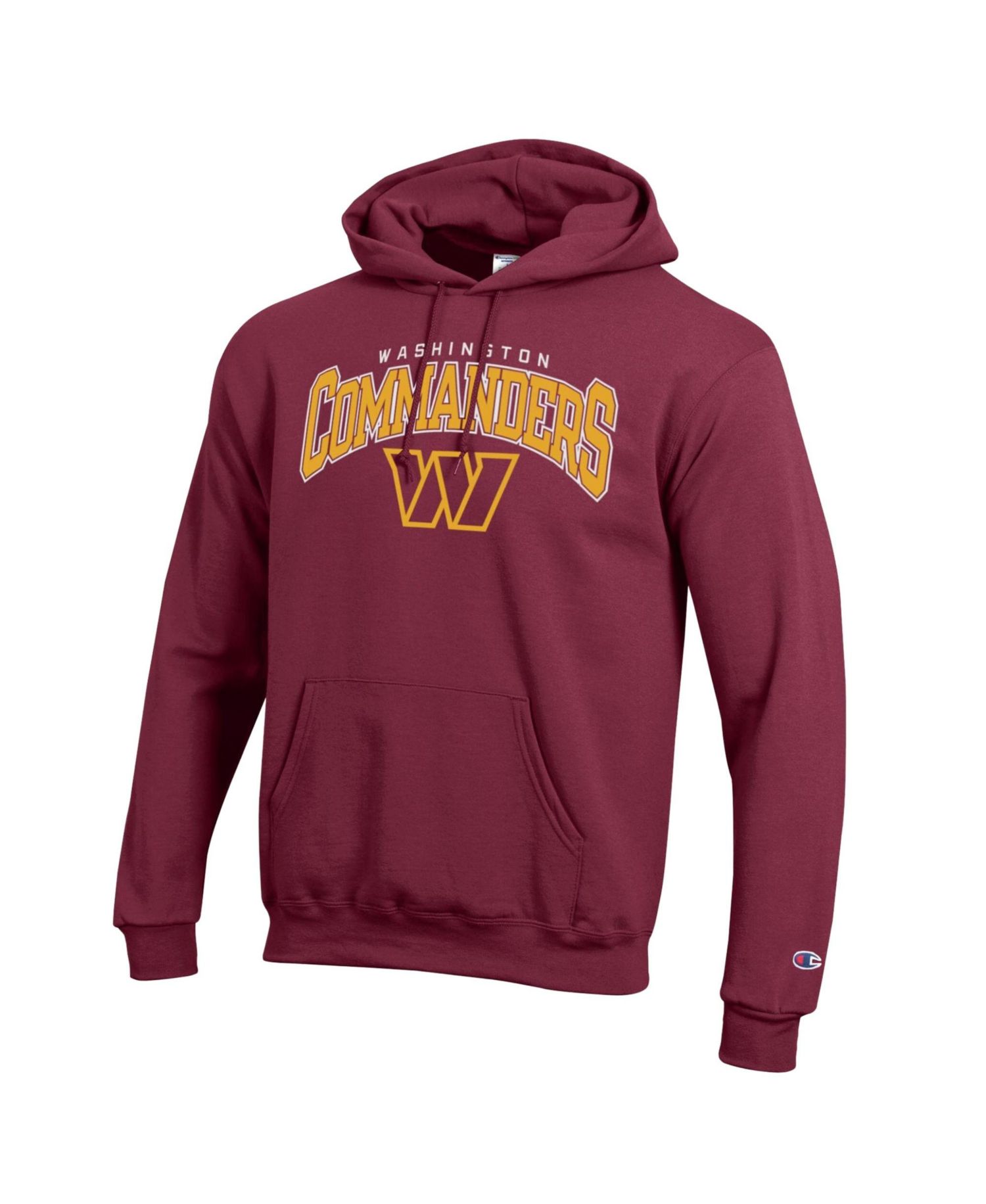 Men's Burgundy Washington Commanders Powerblend Arch over Logo Hoodie