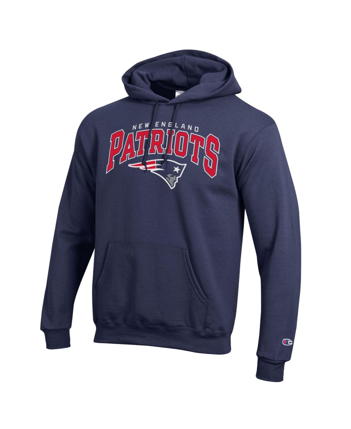 Мужское худи Champion Navy New England Patriots Powerblend Arch over Logo — фото 3