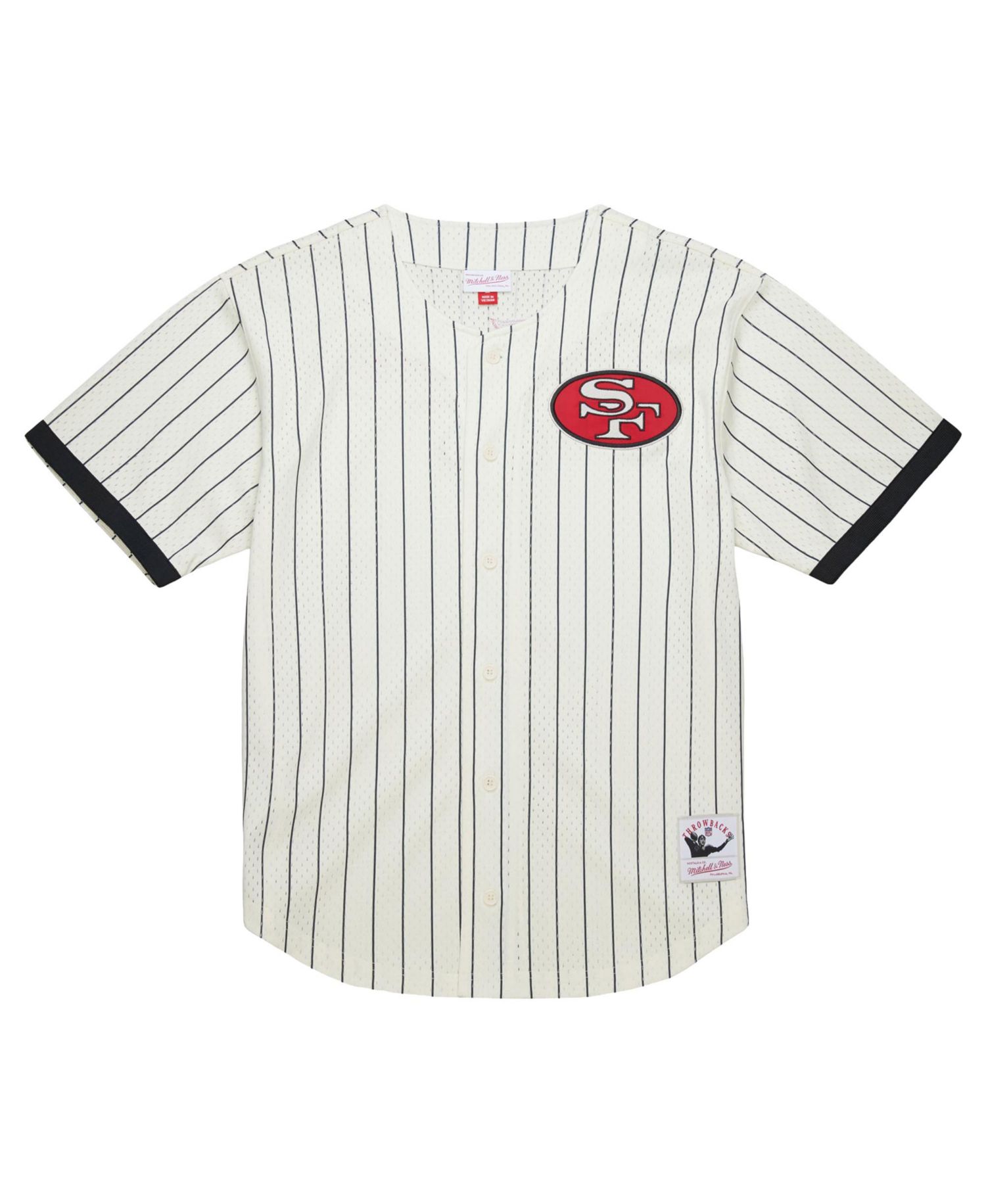 Men's Cream San Francisco 49ers Big Tall Heavyweight Mesh Button-Up Fashion Jersey