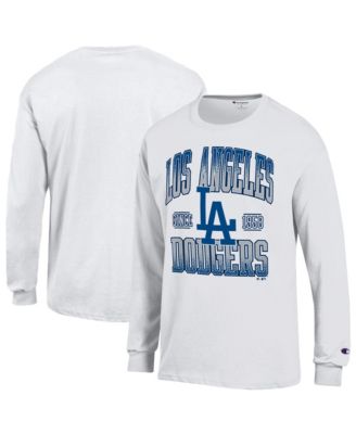 Men's  White Los Angeles Dodgers Jersey Long Sleeve T-Shirt
