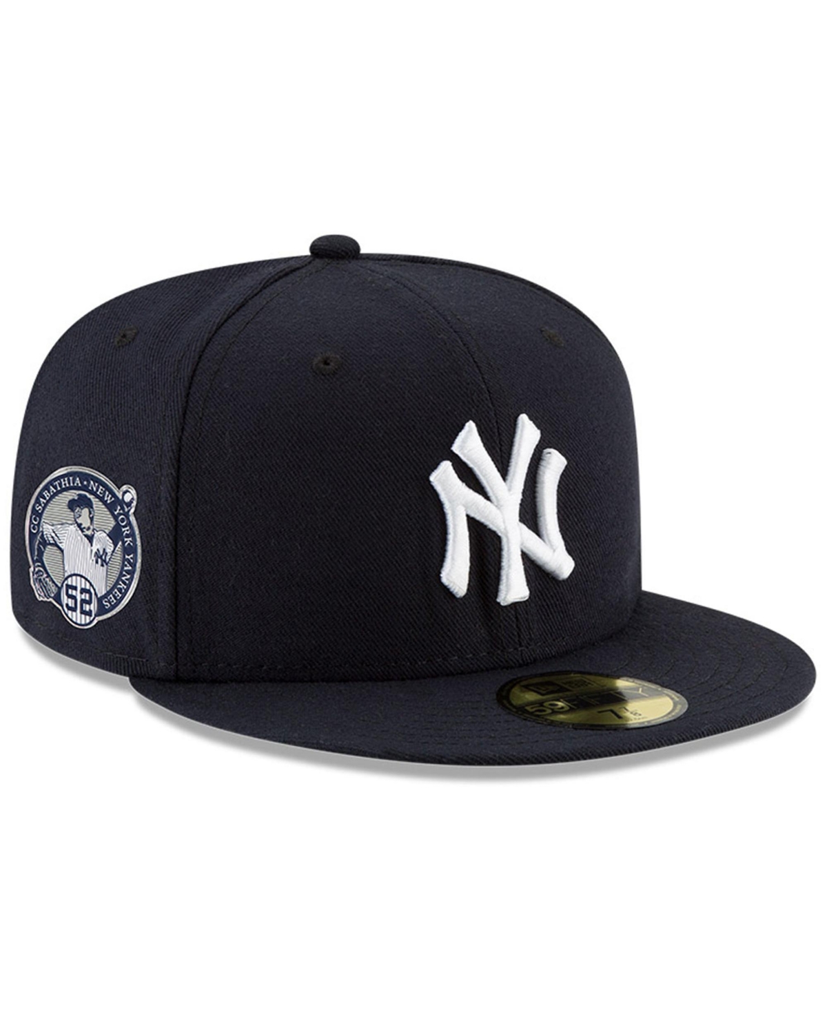 New Era Men's Cc Sabathia Navy York Yankees Number Retirement Authentic Collection On-Field 59FIFTY Fitted Hat