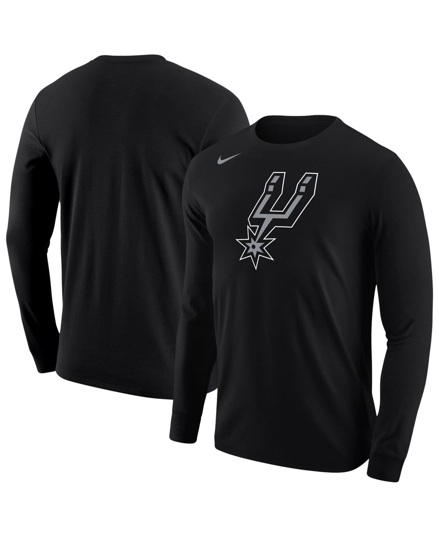 Мужская футболка Nike Black San Antonio Spurs Logo Core Long Sleeve — фото 1