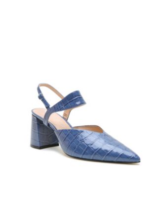 Womens Indigo Croc Elsie Customizable V Mule