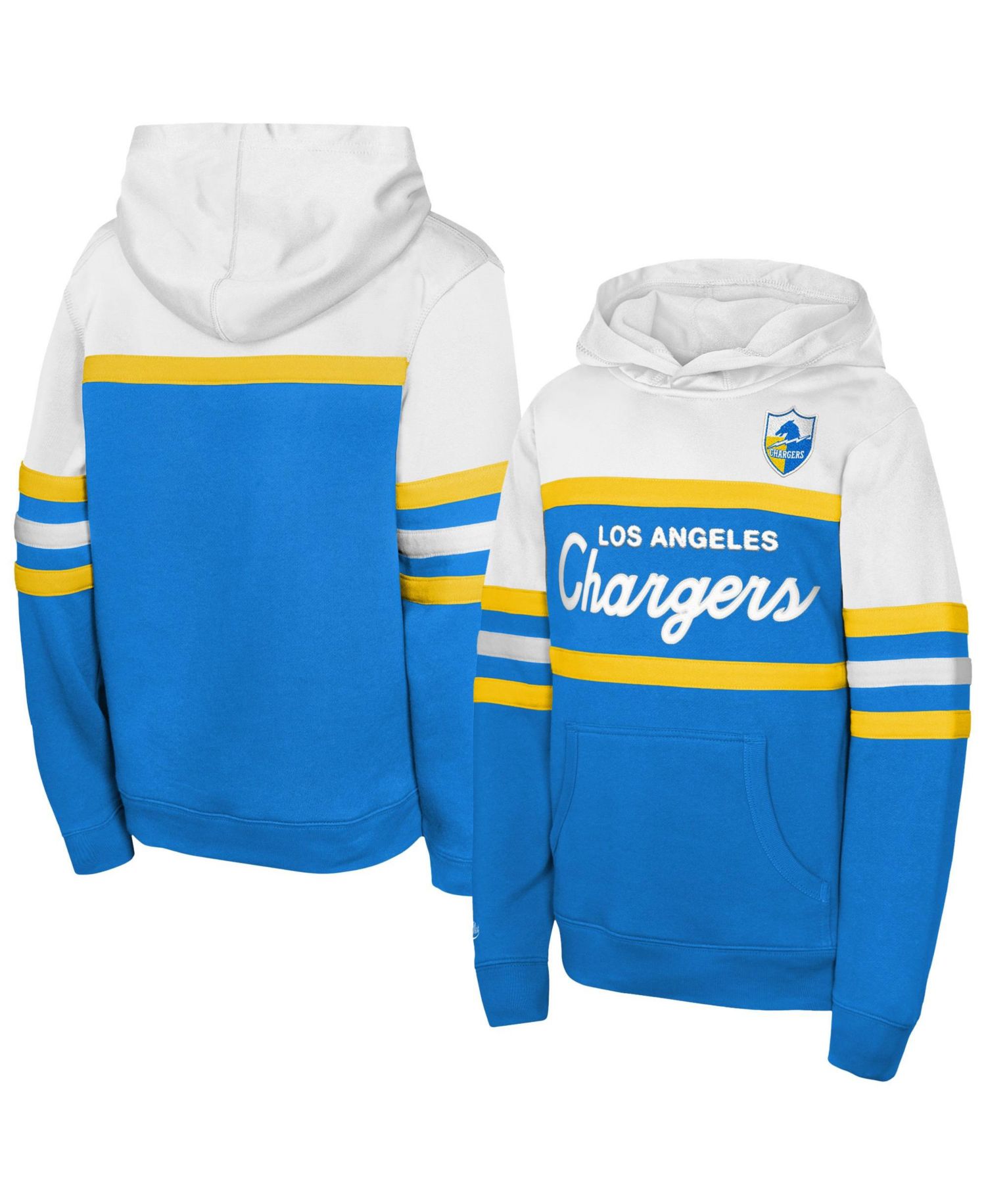 Big Boys and Girls Powder Blue Los Angeles Chargers Head Coach Hoodie