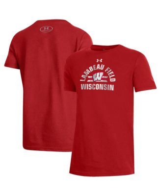 Big Boys and Girls Red Wisconsin Badgers 2026 Lambeau Field Collection Arched Lambeau Performance T-Shirt