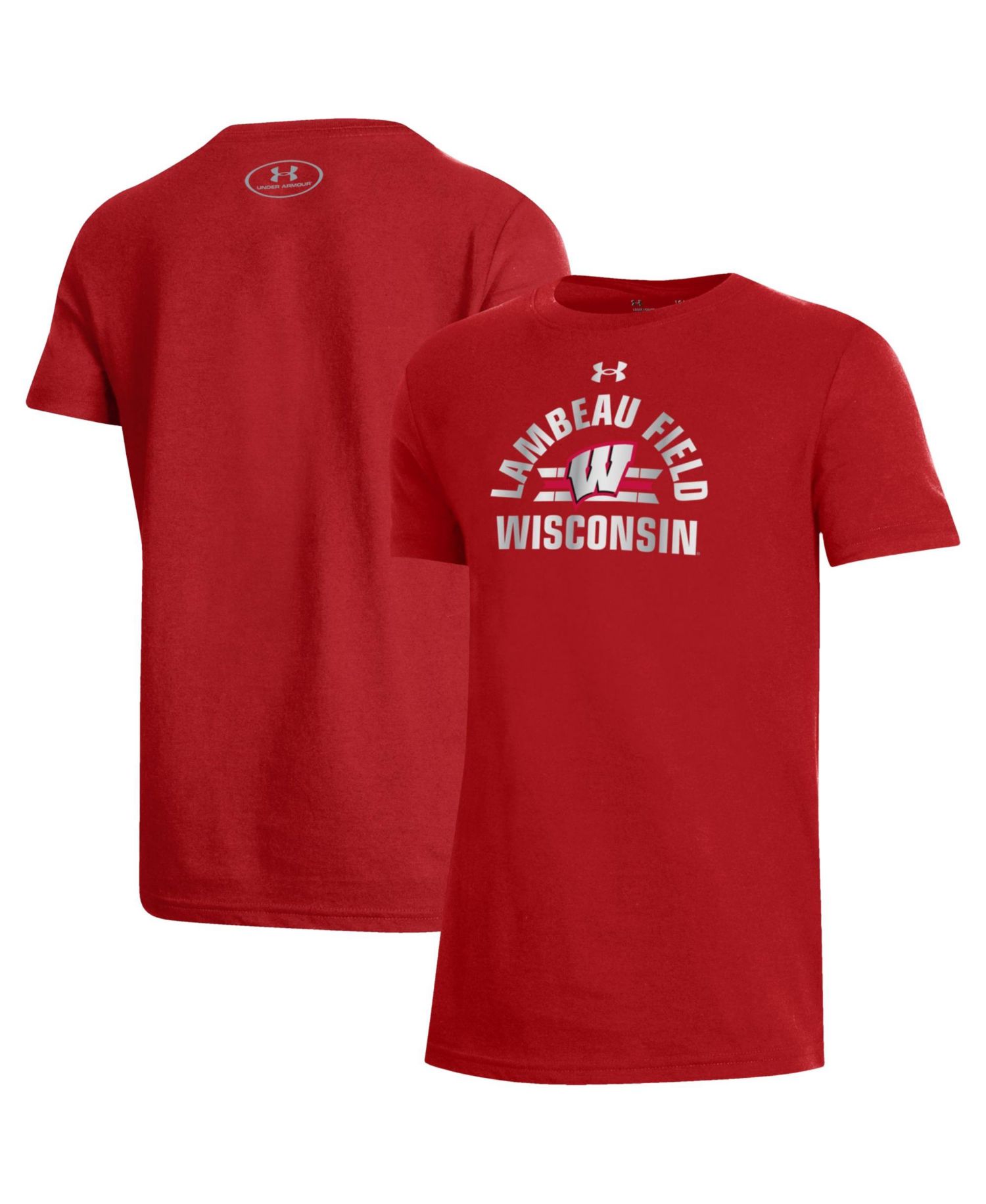 Big Boys and Girls Red Wisconsin Badgers 2026 Lambeau Field Collection Arched Lambeau Performance T-Shirt