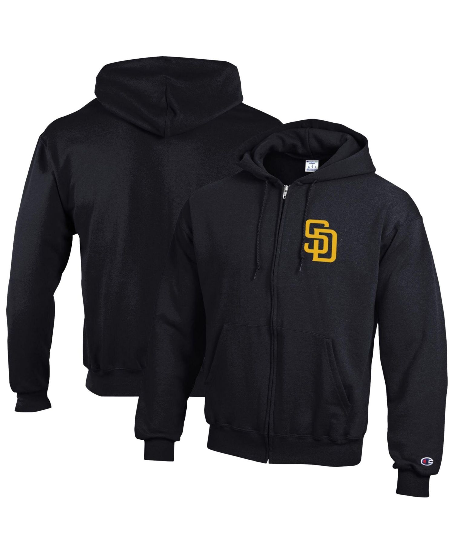 Men's Black San Diego Padres Powerblend Full-Zip Hoodie