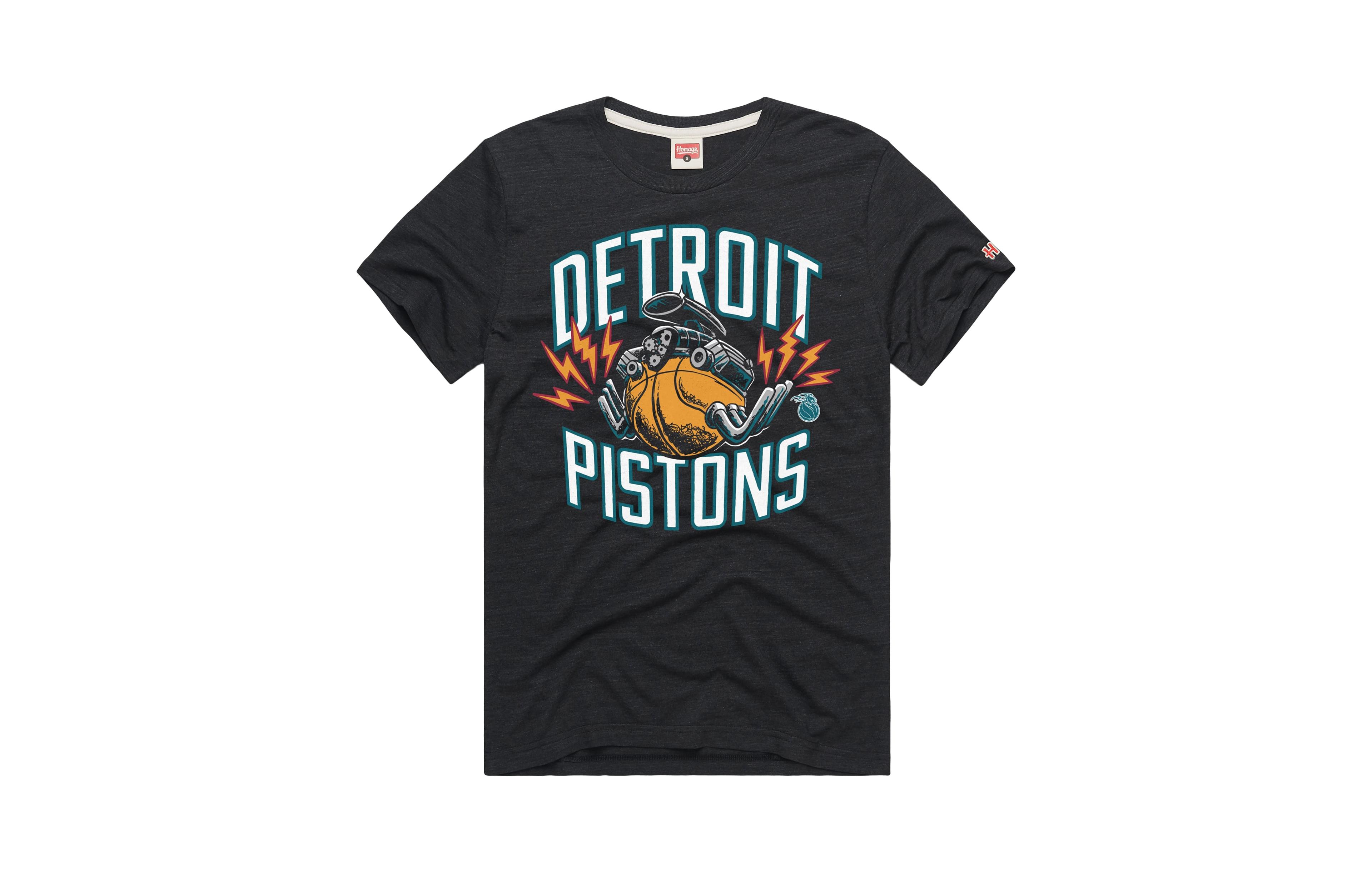 Men's and Women's Homage Charcoal Detroit Pistons 2025 City Edition Tri-Blend T-Shirt