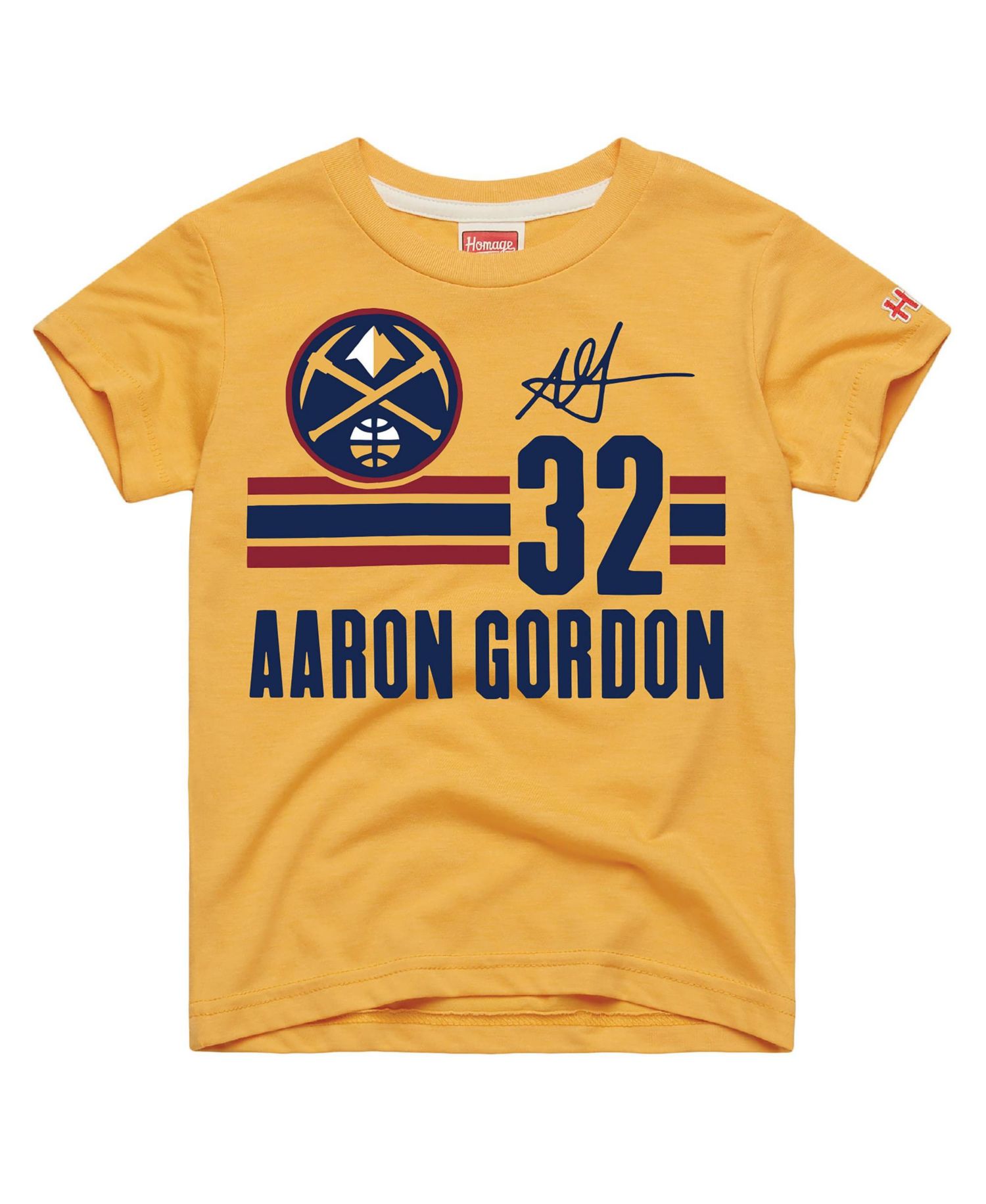 Big Boys and Girls Aaron Gordon Gold Denver Nuggets Remix Signature Name & Number Tri-Blend T-Shirt