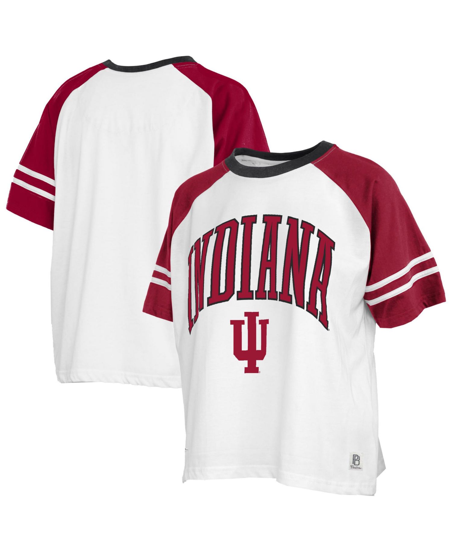 Women's White Indiana Hoosiers Sky Colorblock T-Shirt