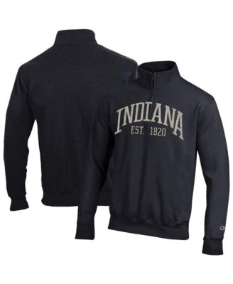 Men's  Black Indiana Hoosiers Powerblend Quarter-Zip Pullover