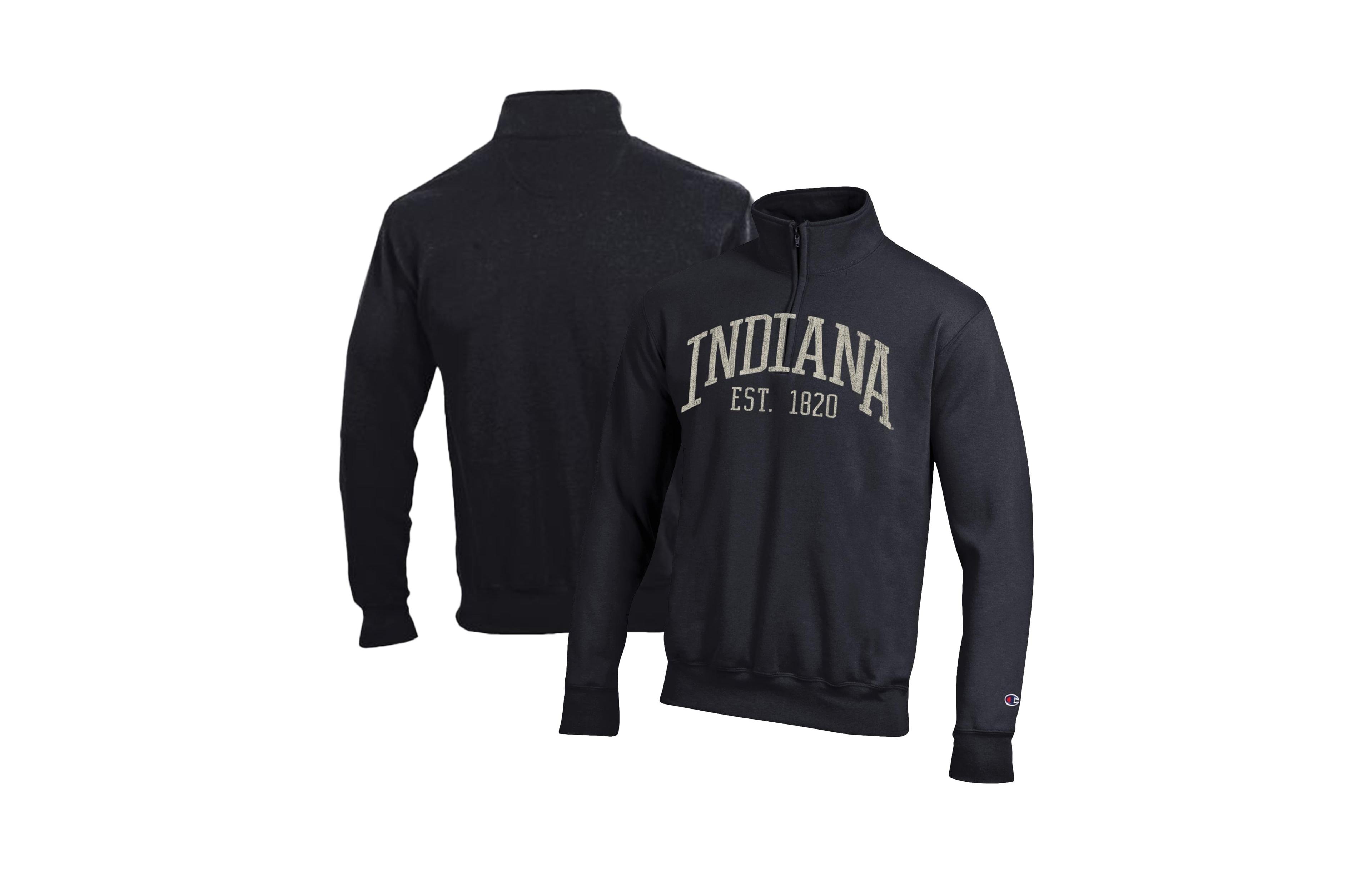 Champion Men's Black Indiana Hoosiers Power Blend Quarter-Zip Pullover