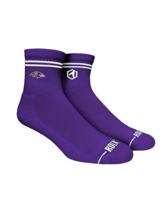 Men's and Women's Baltimore Ravens Casual Stripe Quarter-Length Socks