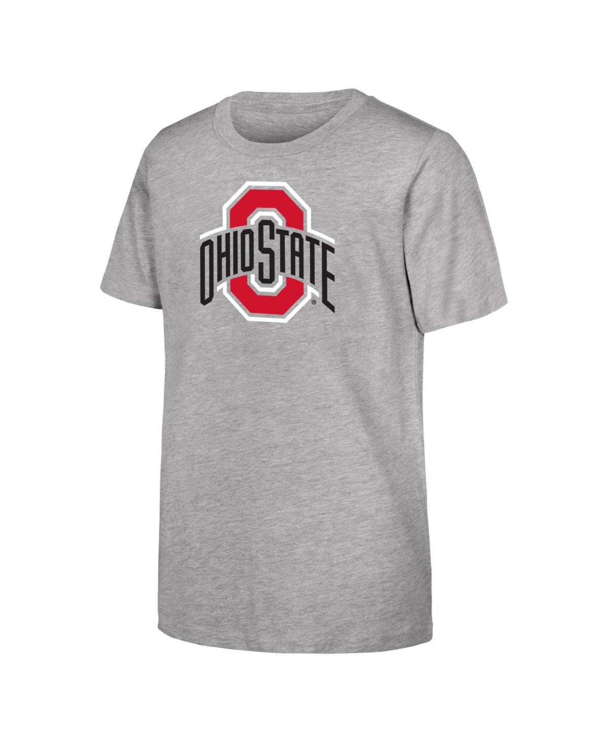 Big Boys and Girls Outerstuff Heather Gray Ohio State Buckeyes Primary Logo T-Shirt