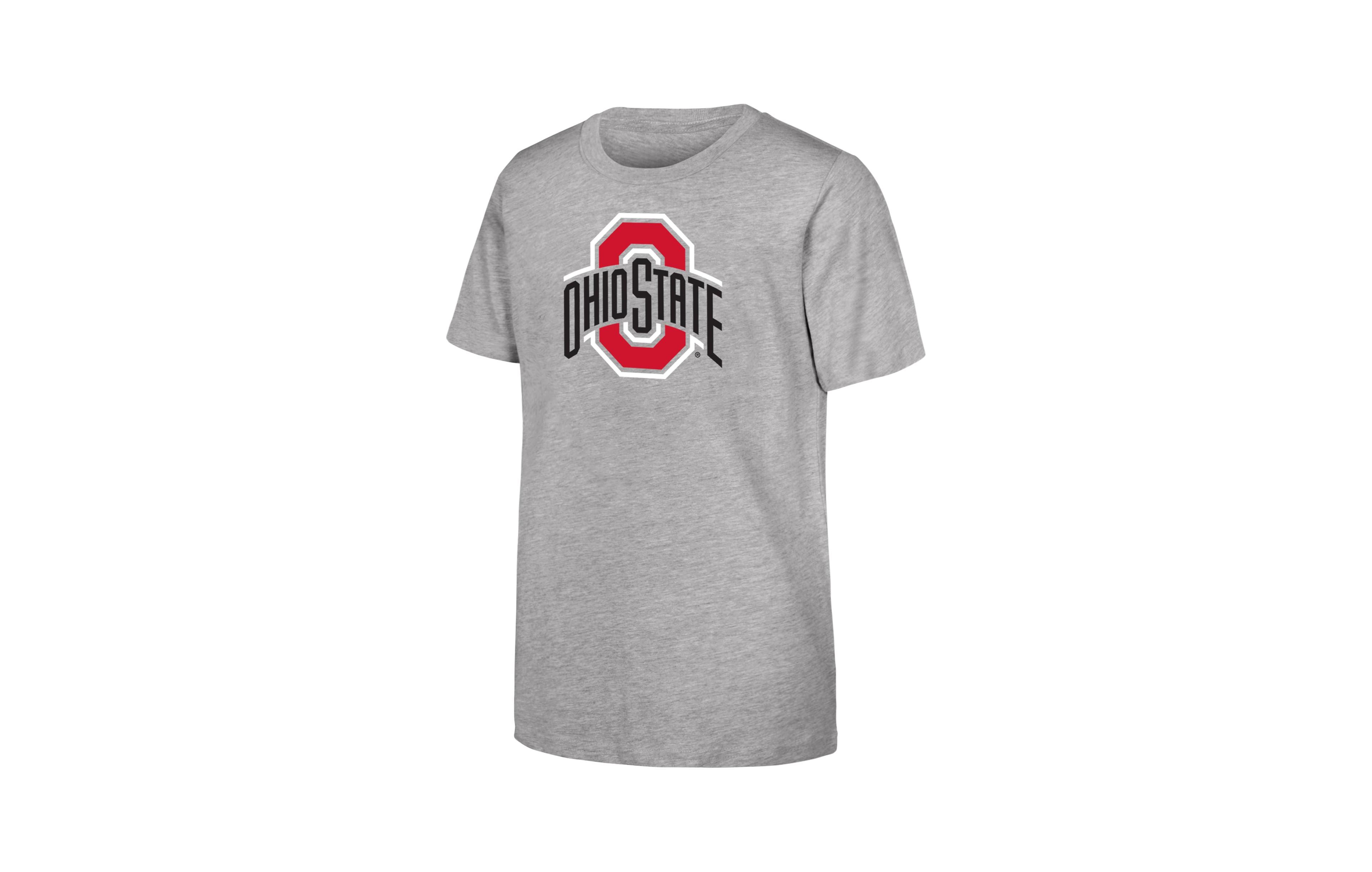 Big Boys and Girls Outerstuff Heather Gray Ohio State Buckeyes Primary Logo T-Shirt