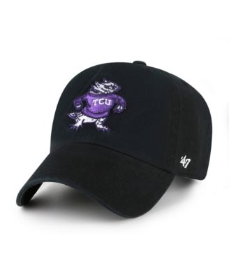Men's '47  Black TCU Horned Frogs Vault Clean Up Adjustable Hat