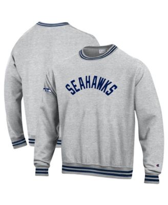 Men's Heather Gray/Navy Seattle Seahawks Reverse Weave Yarn Dye Sweatshirt