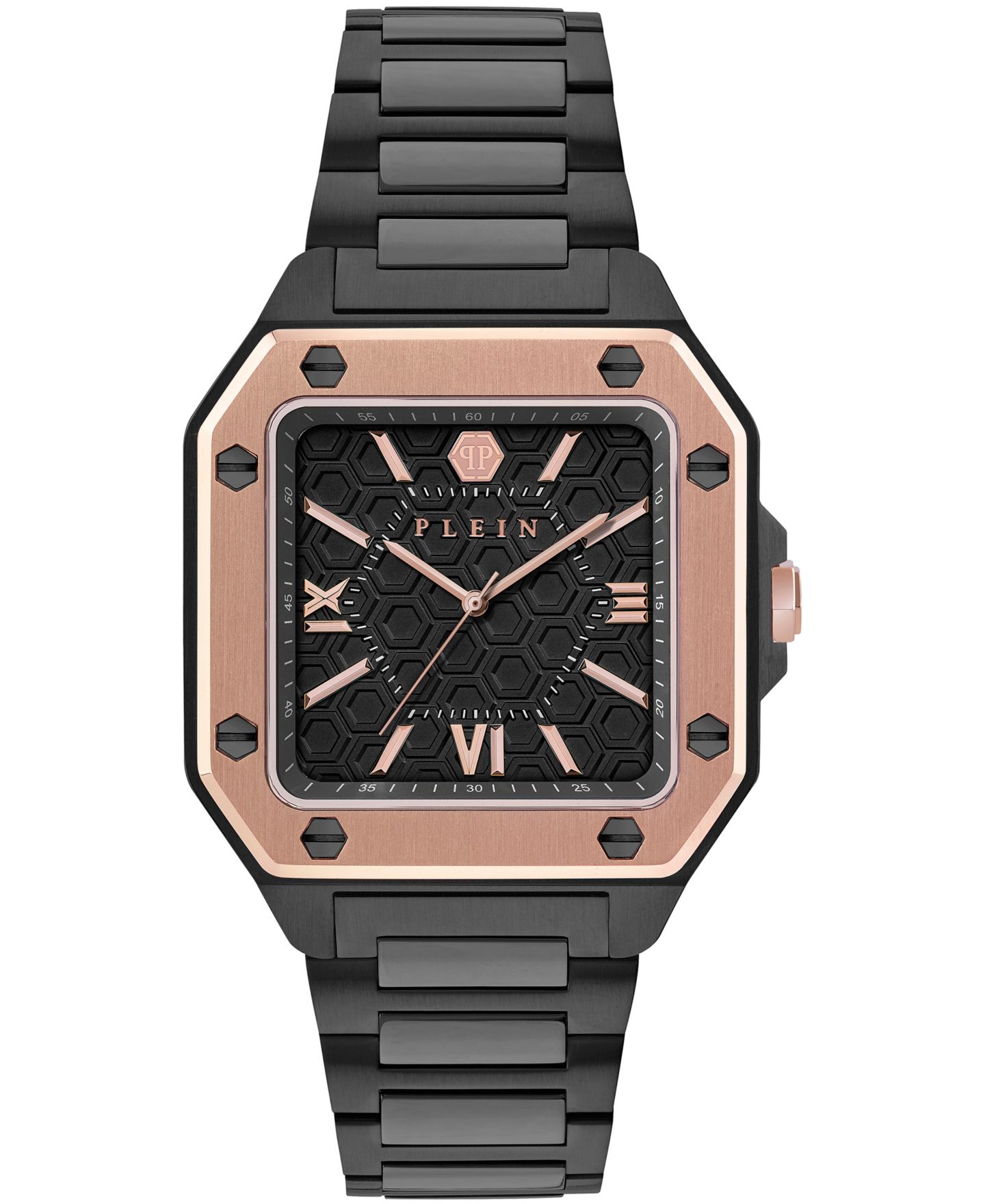 Мужские часы Philipp Plein Plein Edge IP Black Stainless Steel Bracelet Watch, 42mm — фото 1