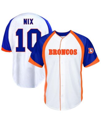 Men's Bo Nix White Denver Broncos Big & Tall Button-Up Baseball Jersey Top