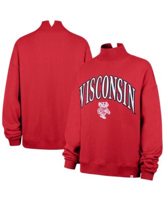 Women's '47  Red Wisconsin Badgers Mock Neck Sweatshirt