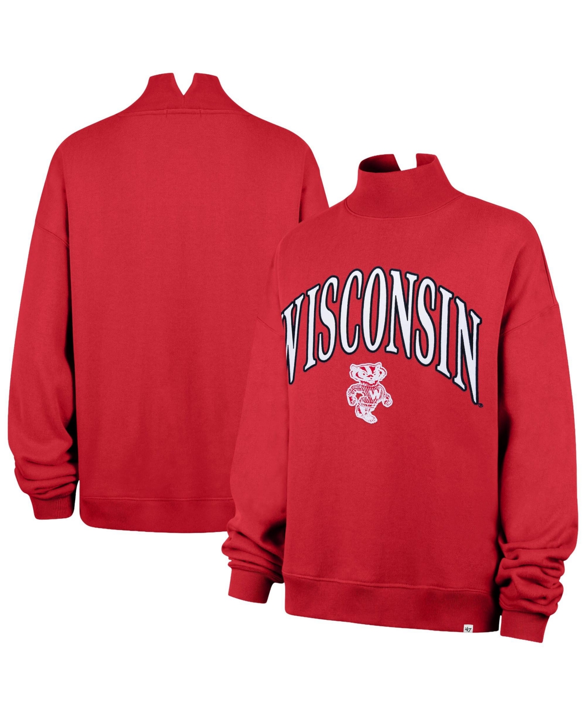 '47 Brand Women's Red Wisconsin Badgers Mock Neck Sweatshirt