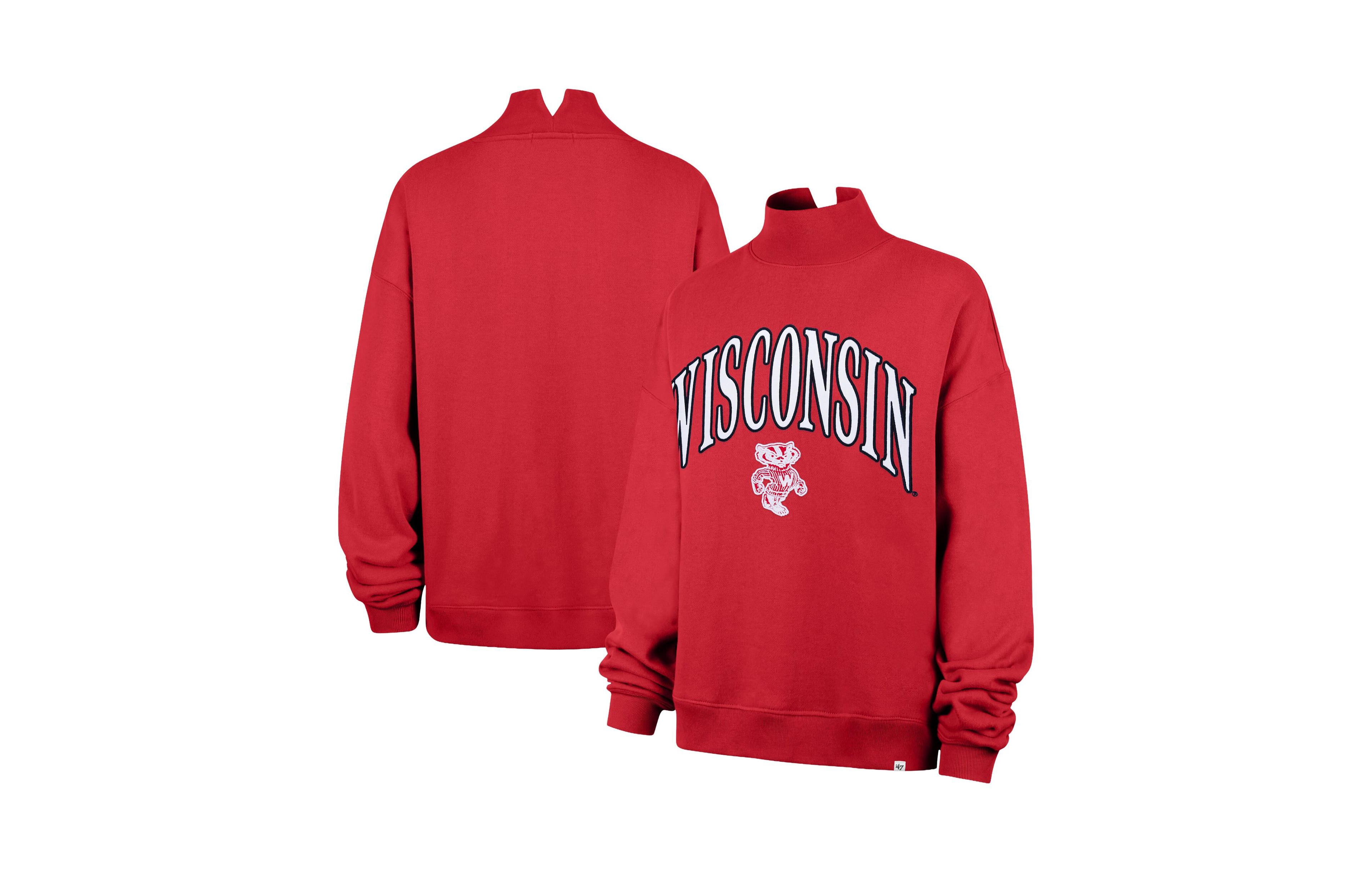 '47 Brand Women's Red Wisconsin Badgers Mock Neck Sweatshirt