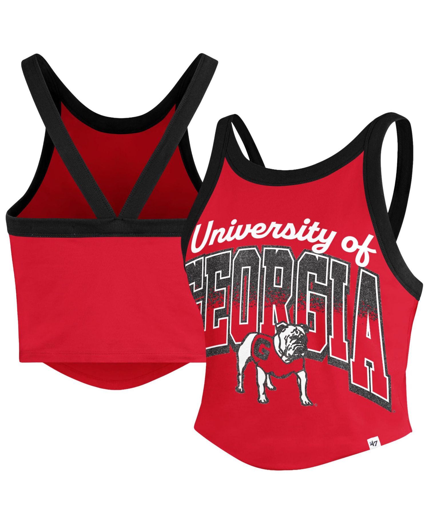 Women's '47 Red Georgia Bulldogs Shimmer Shadow Sporty Tank Top