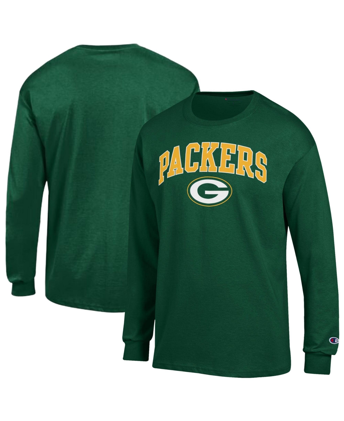 Champion Men's Green Bay Packers Arch Over Logo Long- Sleeves T-Shirt - Green