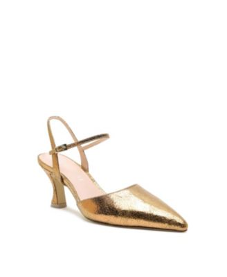 Womens Antique Gold Amal Customizable Curve Mule