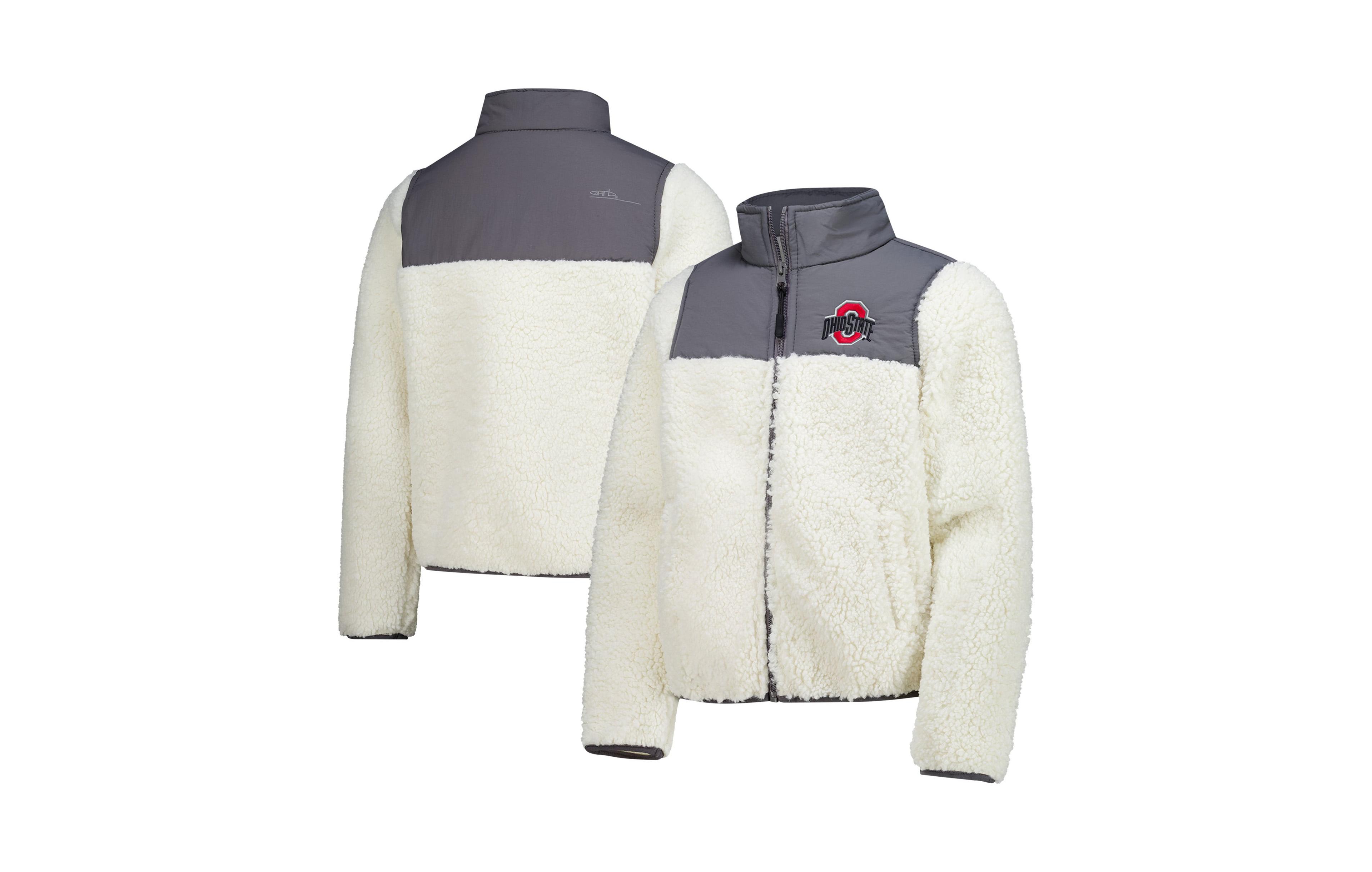 Garb Big Boys' and Girls' Charcoal Ohio State Buckeyes Teddy Sherpa Jacket