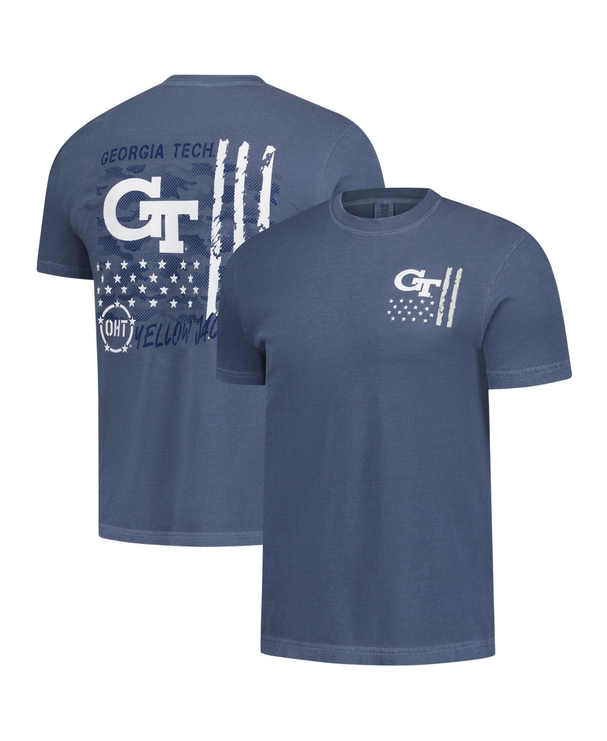 Image One Men's Navy Georgia Tech Yellow Jackets Comfort Colors Oht Camo Overlay T-shirt In Blue