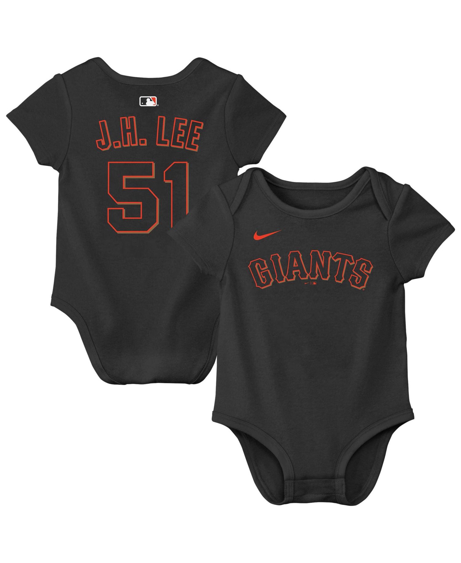 Baby Boys and Girls Jung Hoo Lee Black San Francisco Giants Name & Number Bodysuit