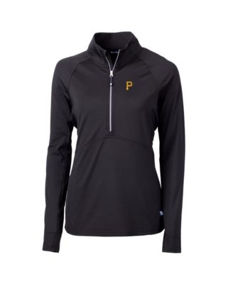 Women's Black Pittsburgh Pirates Adapt Eco Knit Stretch Half-Zip Pullover Top