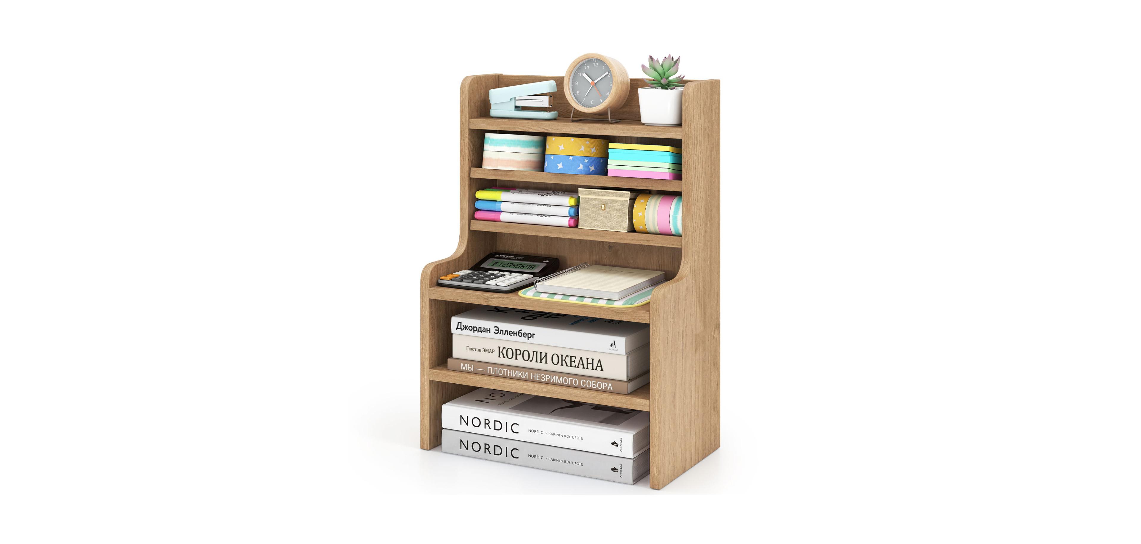 Mecale Desktop Organizer 6-Tier Mini Storage Rack with 2 Removable Shelves