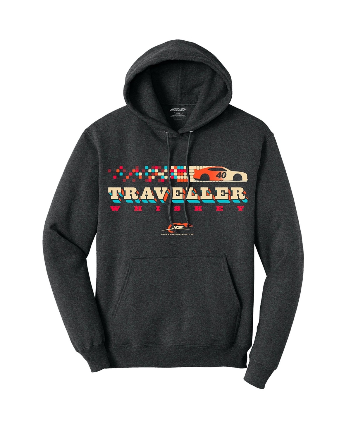 Men's Classic Ink Heather Black Justin Allgaier Traveller Whiskey Hoodie